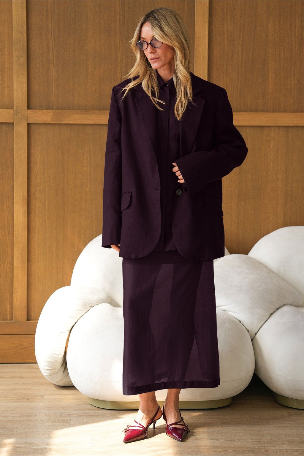 Vintage Collared Tencel Shirt Dress Two Piece Set image 2