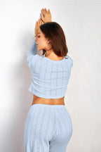 Soft Casual Cutout Jacquard Two Piece Set image 13