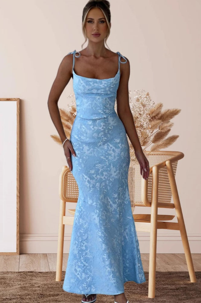 Solid Sash Backless Mermaid Formal Dress image 6