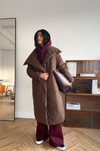 Long Stand Collar Relaxed Quilted Puffer Jacket image 4