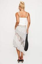 Polka Dot Lace Asymmetrical Maxi Skirt image 2