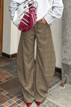 Plaid Elegant Loose Casual Pants image 1