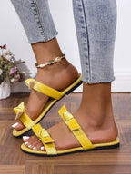 Dahlia Flat Sandals detail view styled for Avrienne