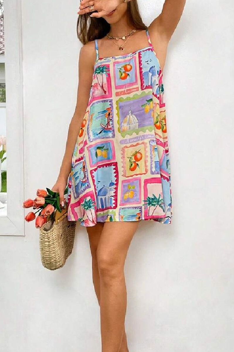 Bohemian Print Sleeveless Boho Dress image 4