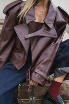 Vintage PU Leather Motorcycle Jacket image 2