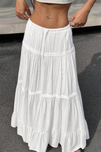 Ballet Gentle White Low Waist A Line Maxi Skirt image 1