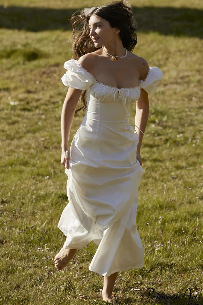 Felizia White Stylish Puff Sleeve Sundress image 10