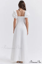 Felizia White Stylish Puff Sleeve Sundress image 7