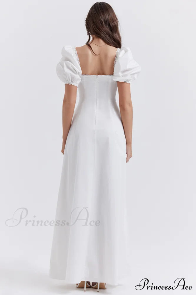 Felizia White Stylish Puff Sleeve Sundress image 7