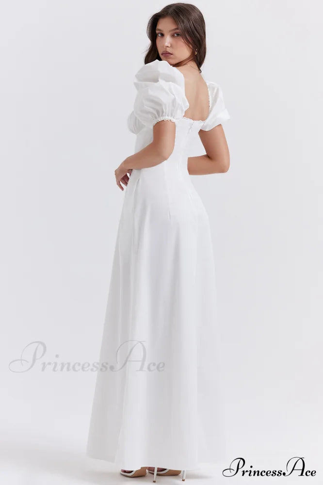 Felizia White Stylish Puff Sleeve Sundress image 6