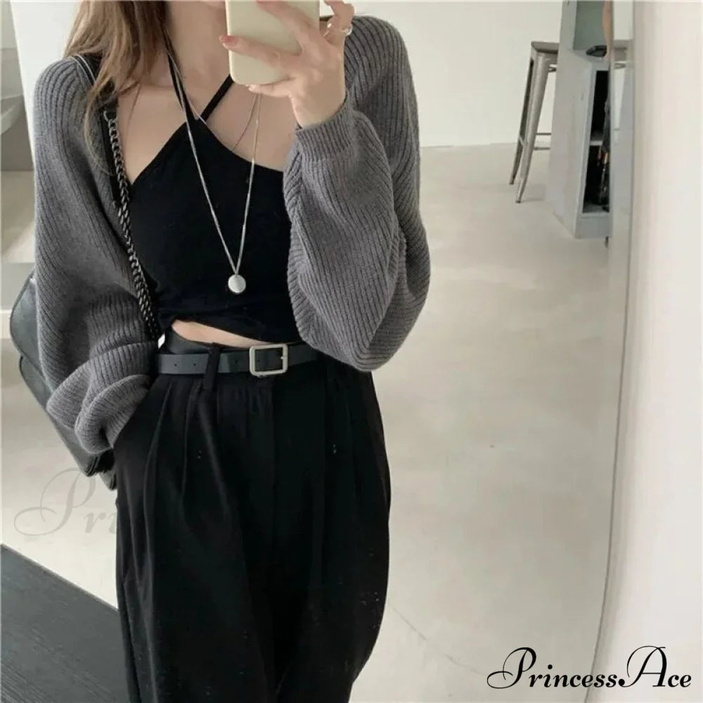 Female Solid Casual Chic Short Knitted Cardigans image 3