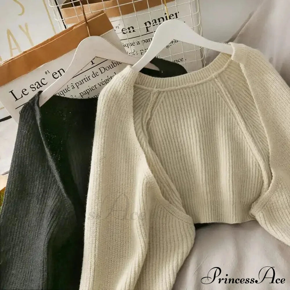 Female Solid Casual Chic Short Knitted Cardigans image 18