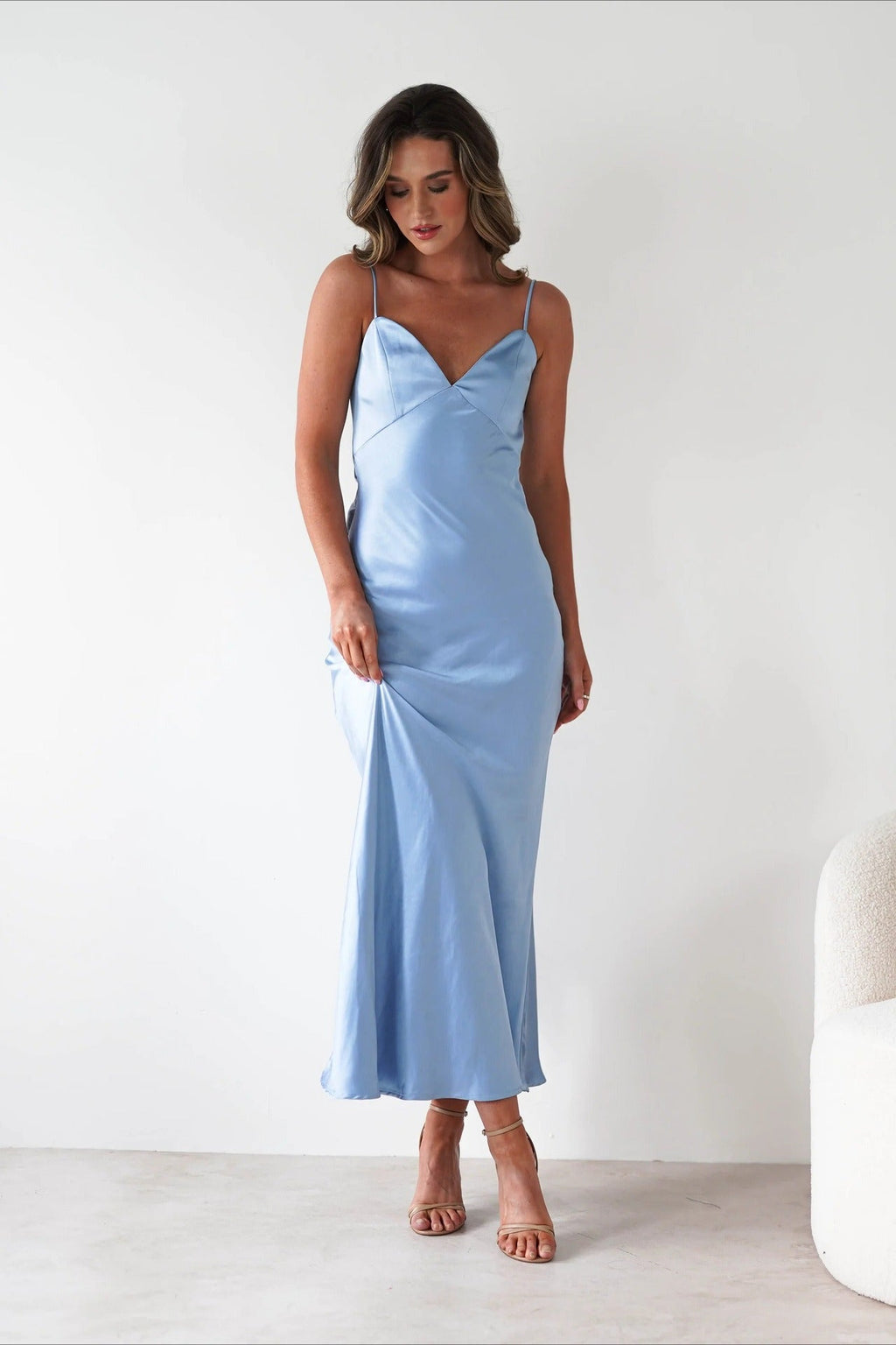 Satin Backless Tie Party Dress image 2