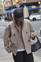 Winter Wool Stand Collar Long Jacket image 3