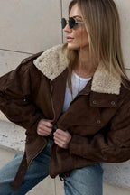 Casual Brown Oversized Jacket image 1