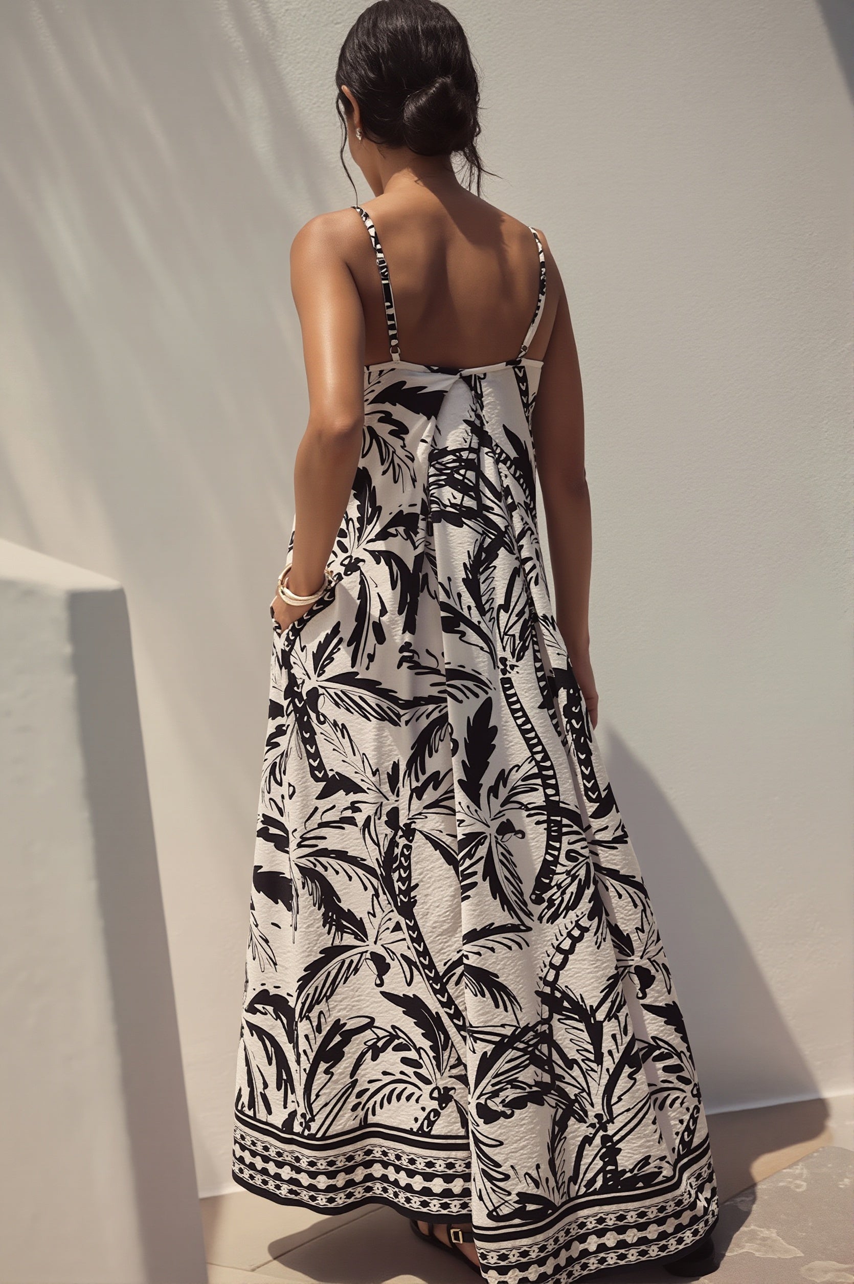 Vacation Coconut Print Loose Boho Dress image 2