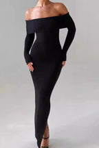Off Shoulder Ribbed Sweater Dress image 1