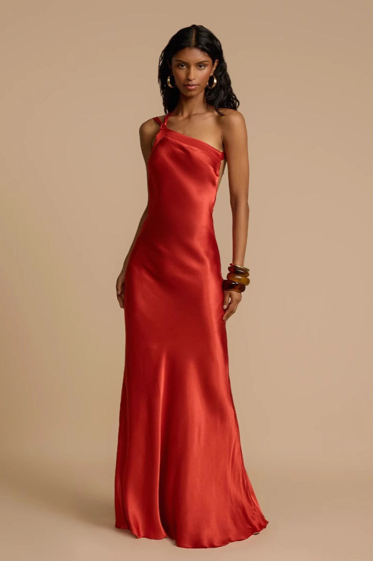 Satin One Shoulder Bodycon Formal Dress image 9
