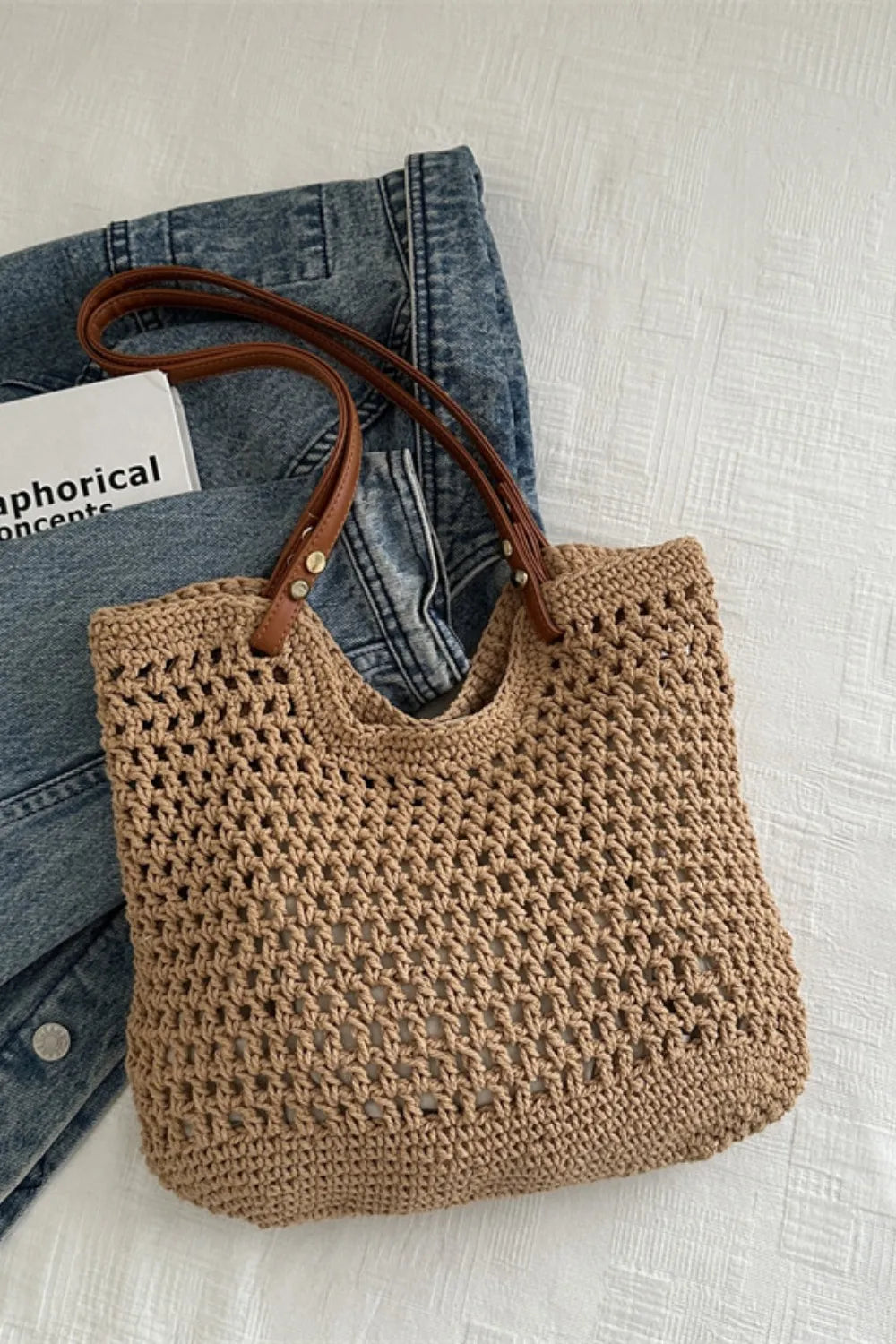 Marina Woven Tote styled for Avrienne