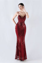 Boned Sequin Embroidered Formal Dress image 16