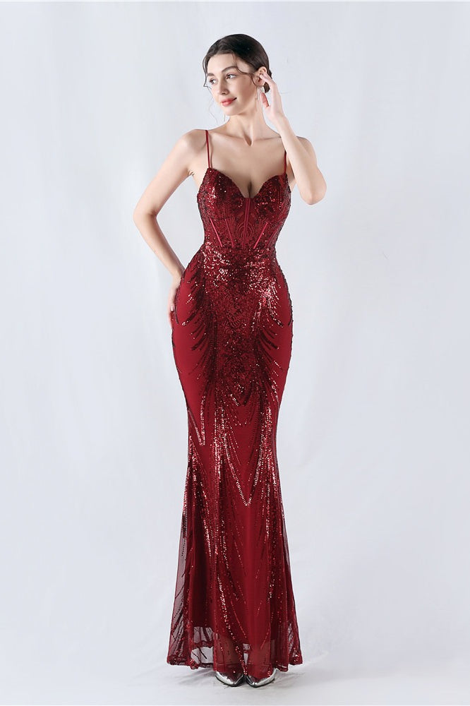 Boned Sequin Embroidered Formal Dress image 16