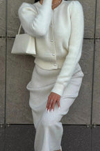 Solid Minimalist Relaxed Long Sleeve Knit Cardigan image 4