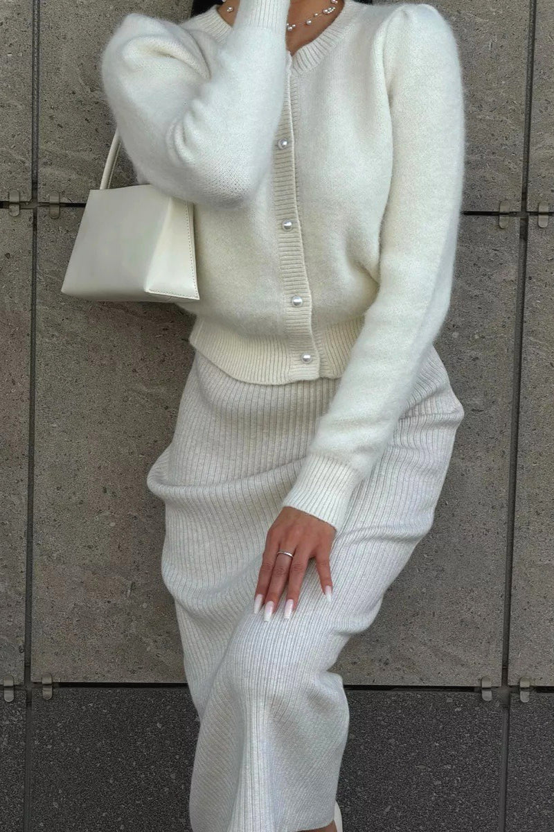 Solid Minimalist Relaxed Long Sleeve Knit Cardigan image 4