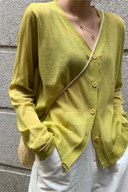 V-Neck Lightweight Knit Cardigan image 15