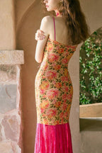 Sexy Lace Print Slim Fit Midi Dress image 4