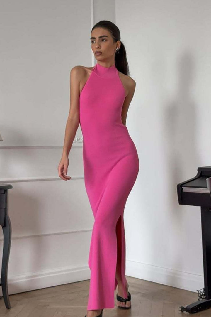 Sexy Bodycon Halter Maxi Dress image 1