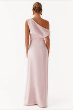 Solid Asymmetric Neckline Formal Dress image 22