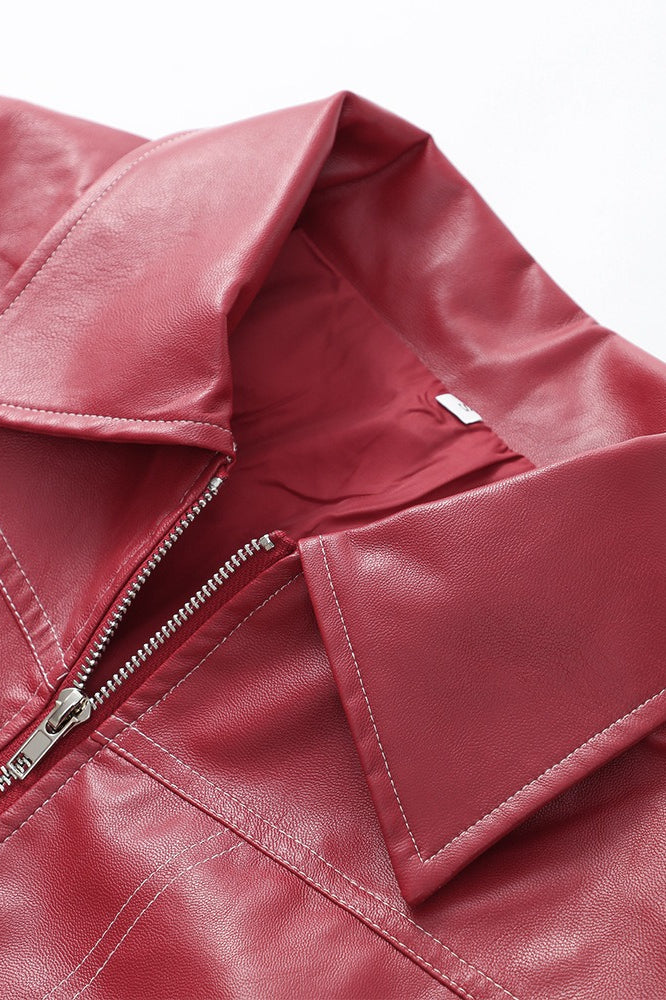 Colorblock Faux Leather Zip Jacket image 6