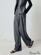 First Choice Pinstripe Trendy Wide Leg Dress Pants image 4