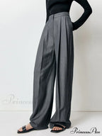 First Choice Pinstripe Trendy Wide Leg Dress Pants image 3