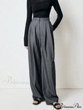 First Choice Pinstripe Trendy Wide Leg Dress Pants image 1