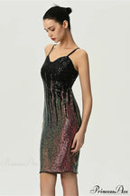 Fitted Colorful Sequin Spaghetti Strap Party Dress image 6