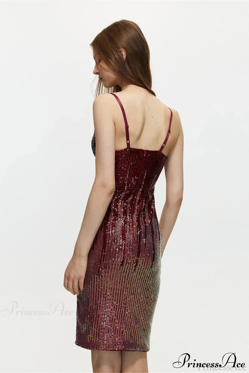 Fitted Colorful Sequin Spaghetti Strap Party Dress image 2