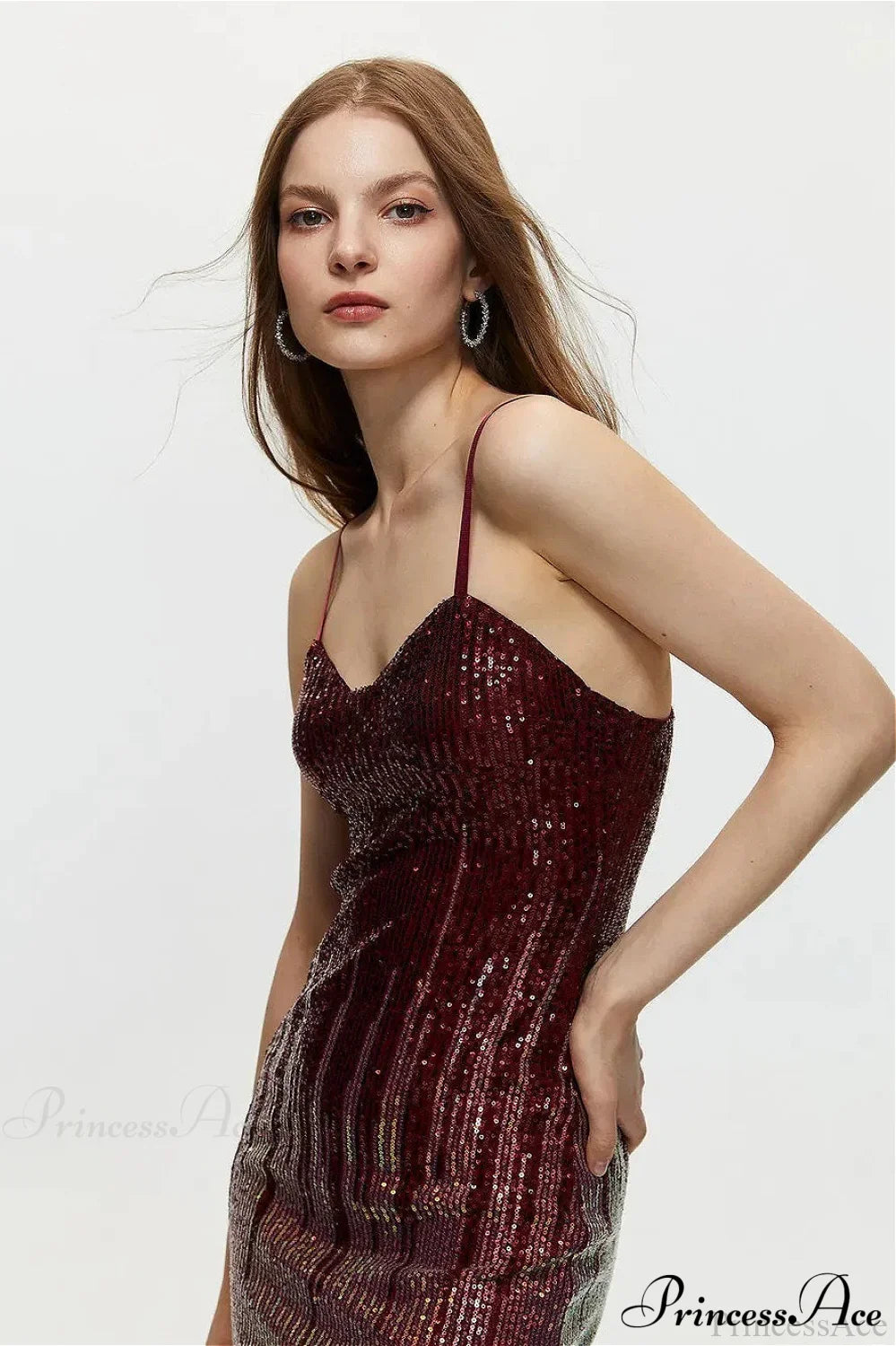 Fitted Colorful Sequin Spaghetti Strap Party Dress image 3