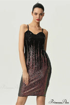 Fitted Colorful Sequin Spaghetti Strap Party Dress image 5