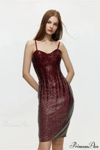 Fitted Colorful Sequin Spaghetti Strap Party Dress image 1