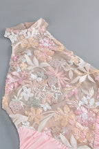 Fitted Embroidered Halter Sleeveless Evening Dress image 5