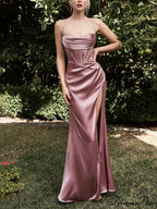 Fitted Satin Stylish Maxi Dress image 1