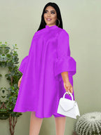 Flare Sleeve Graceful Hot Stamping Dress image 3