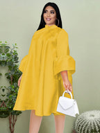 Flare Sleeve Graceful Hot Stamping Dress image 1