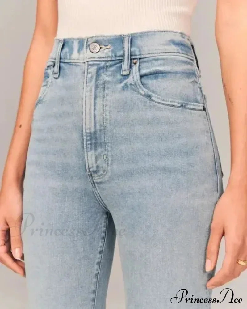Flare Vintage Ladies Fashion Stretch Pocket Plus Size Wide Denim Jean image 5