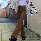 Flared High Black Jeans and in Waist Brown for Khaki Women image 10