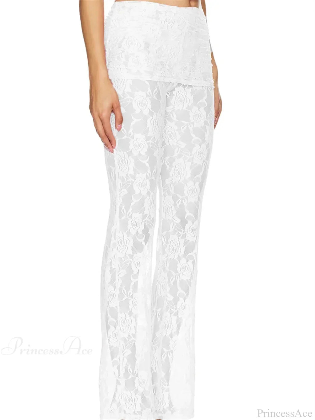 Flared Leg Lace See-Through Bootcut Fashion Pant image 3