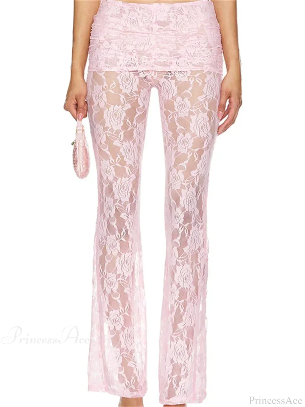 Flared Leg Lace See-Through Bootcut Fashion Pant image 1