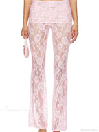Flared Leg Lace See-Through Bootcut Fashion Pant image 1