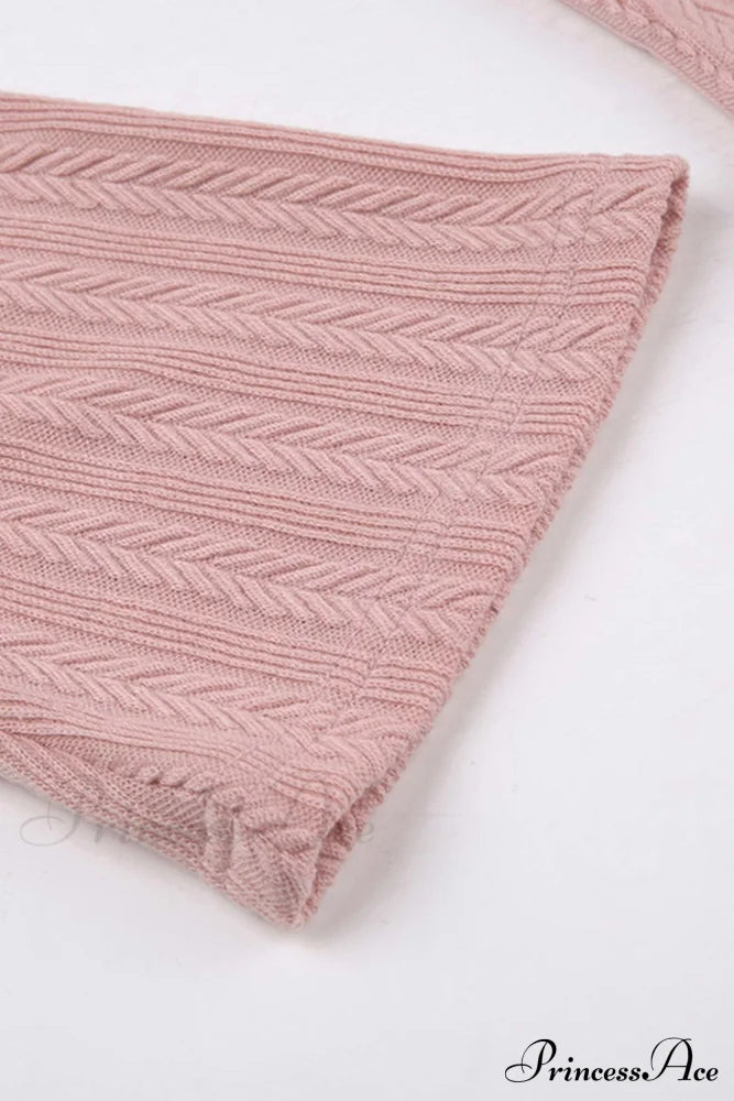 Flares Sleeve Backless Cable Knit Dress image 14